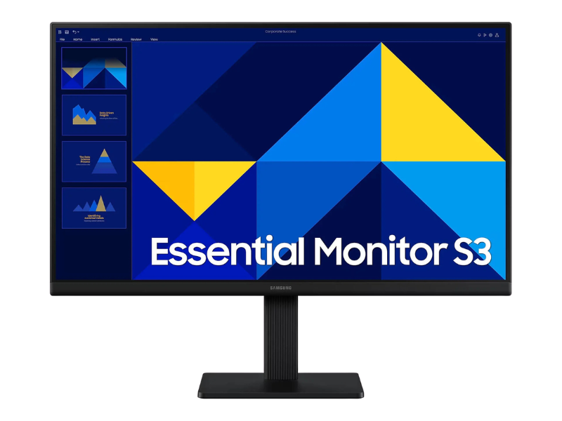 SAMSUNG S3 S30GD Essential Monitor, 22" IPS Display, FHD Resolution, 100Hz Refresh Rate, 5ms (GtG) Response Time, Flicker-Free Technology, 16.7m Color Support, Black | LS22D300GAMXUE
