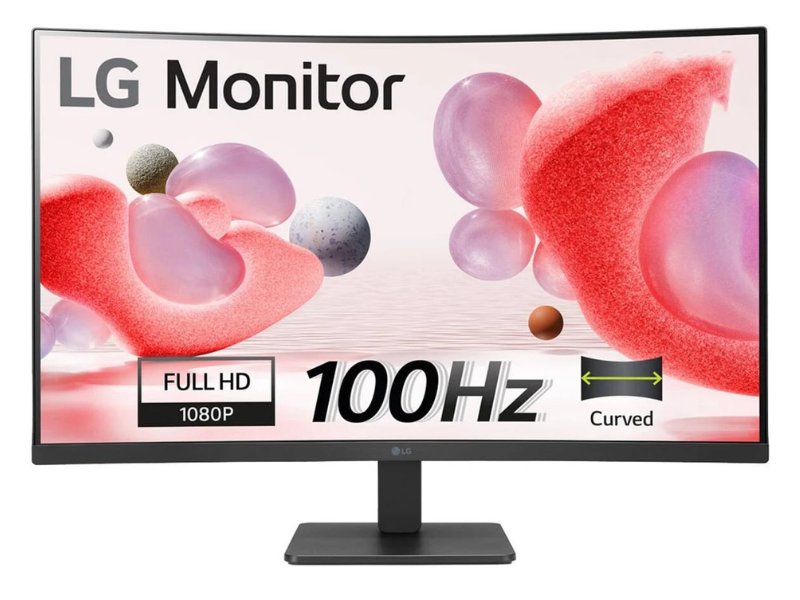 LG 32MR50C Curved Monitor, 32" VA Display, FHD Resolution, 100Hz Refresh Rate, 5ms (GtG) Response Time, AMD FreeSync Technology, 1500R Curvature, 16.7m Color Display, Black | 32MR50C-B