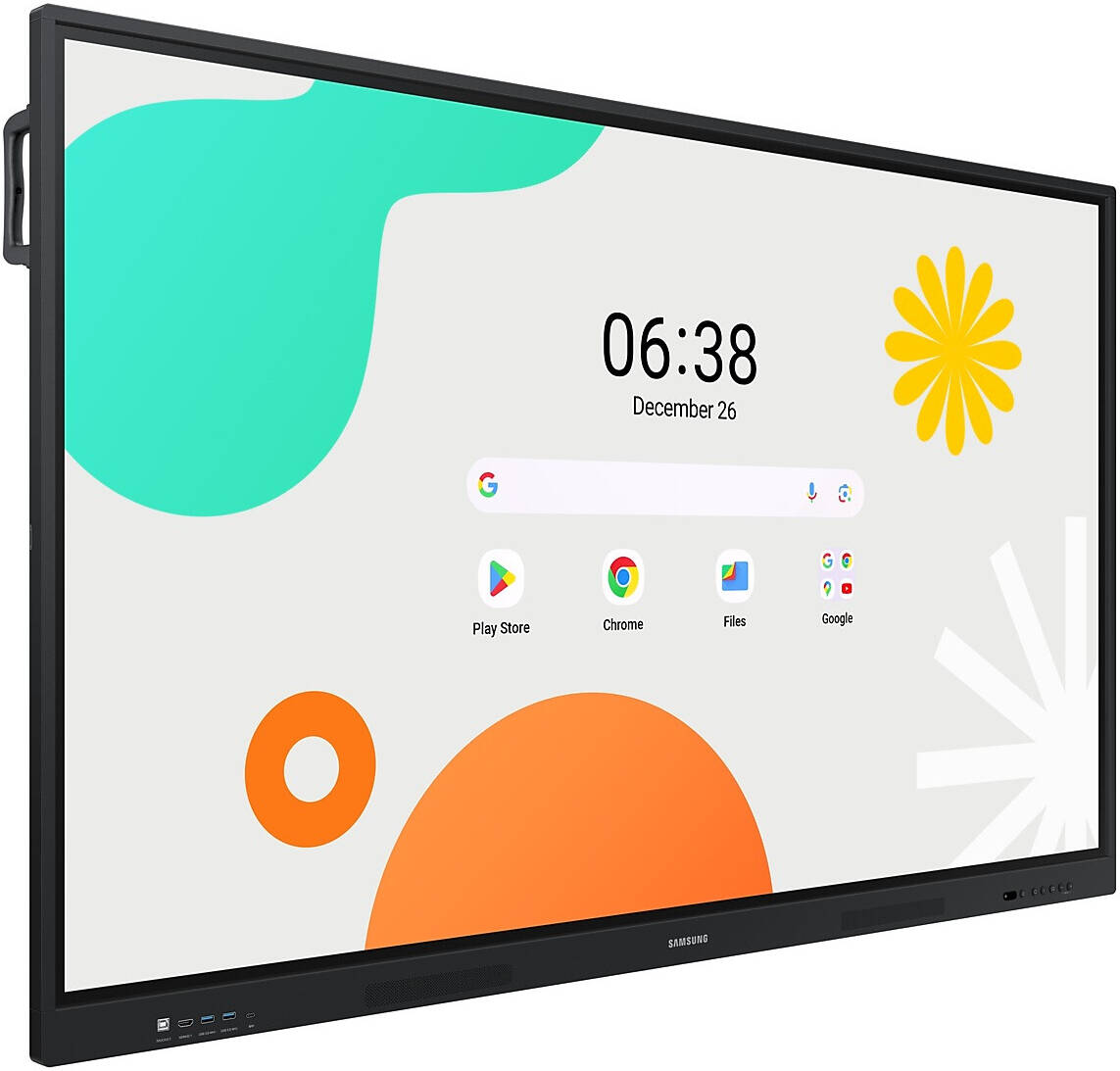 SAMSUNG WAF Series Interactive Display, 75" 4K UHD Touch IR Display, 8ms Response Time, 64GB Flash Memory, Wi-FI & Bluetooth Connectivity, Android 14, Black | LH75WAFWLGCXUE