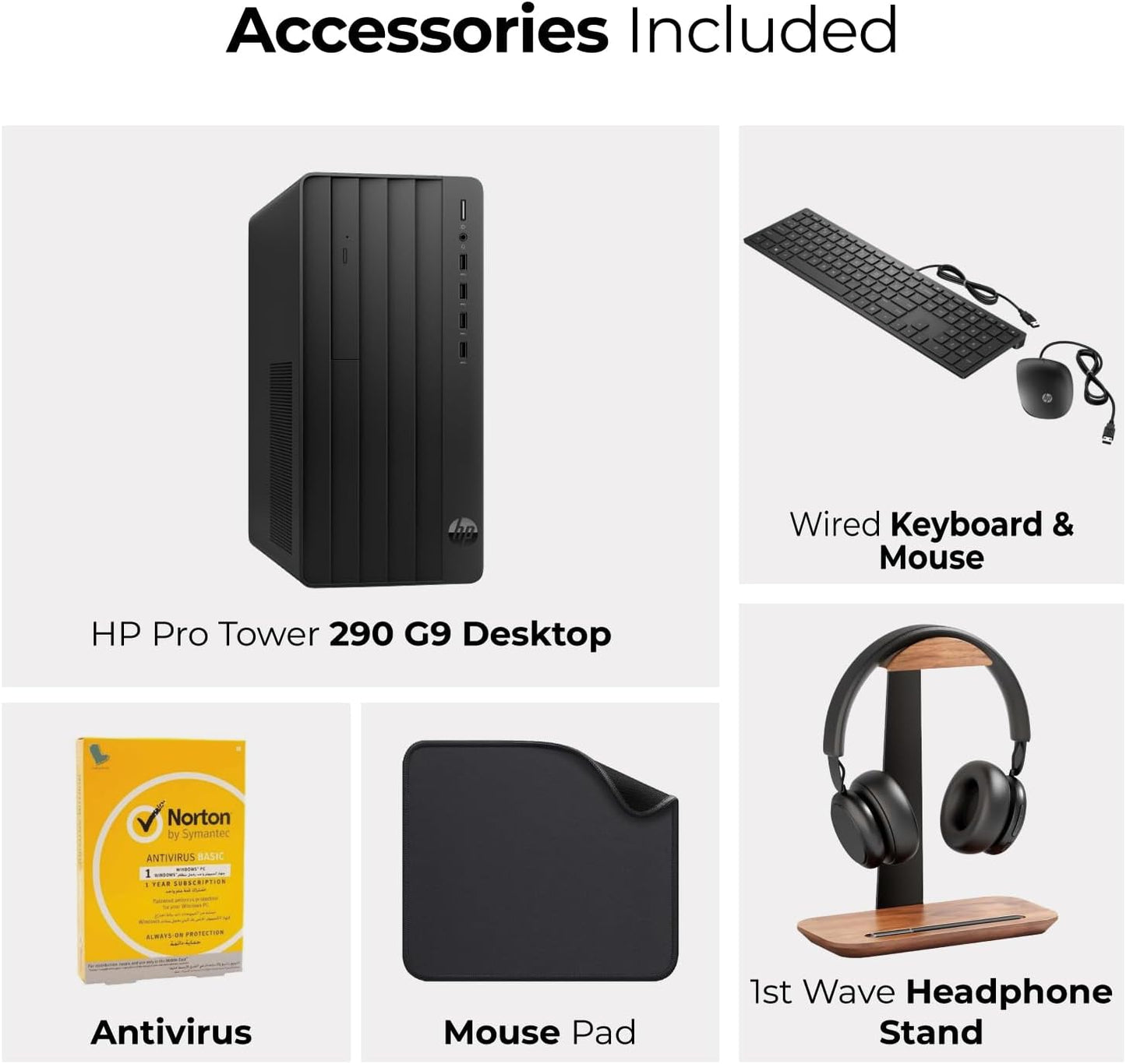 HP Desktop 290 G9 – Core i5 (13th Gen), 16GB RAM, 512GB SSD, NVIDIA 4GB Graphics, Windows 11 Pro, Includes Keyboard, Mouse, Mouse Pad & Norton Antivirus