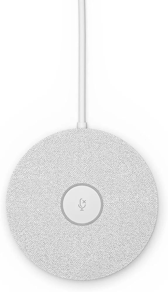 Logitech Rally Mic Pod - Four Omnidirectional Beamforming Microphones, AI filter, Voice Activity Detector, Acoustic Echo Cancellation - White