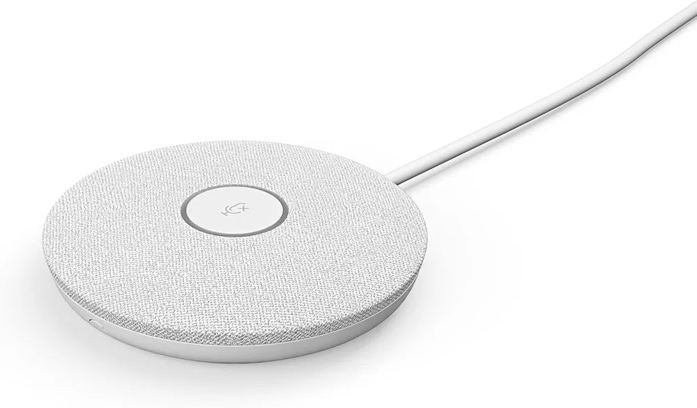 Logitech Rally Mic Pod - Four Omnidirectional Beamforming Microphones, AI filter, Voice Activity Detector, Acoustic Echo Cancellation - White