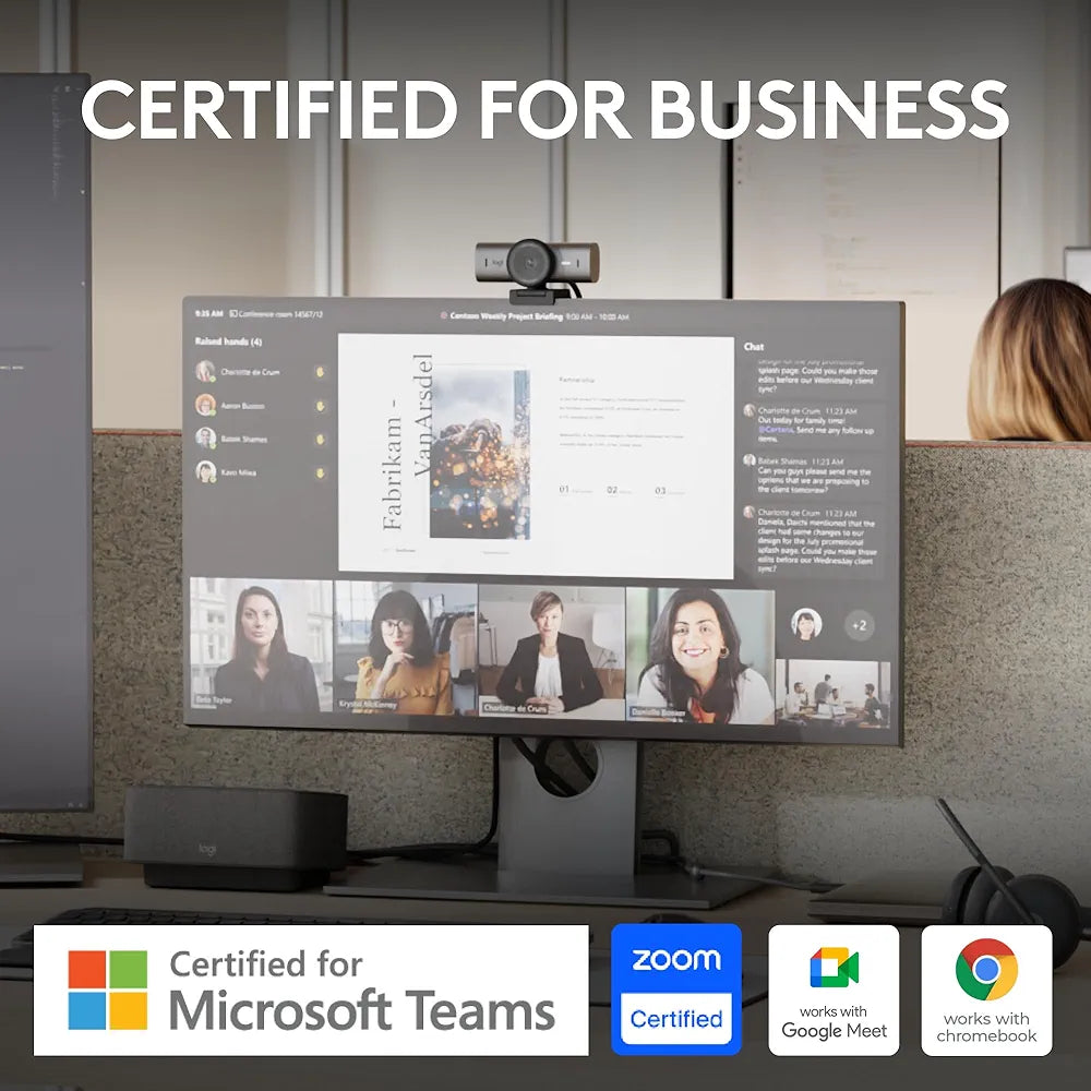 Logitech MX Brio 705 for Business 4K Webcam with Auto Light Correction, Ultra HD, Auto-Framing, Show Mode, USB-C, Works with Microsoft Teams, Zoom, Google Meet - Graphite