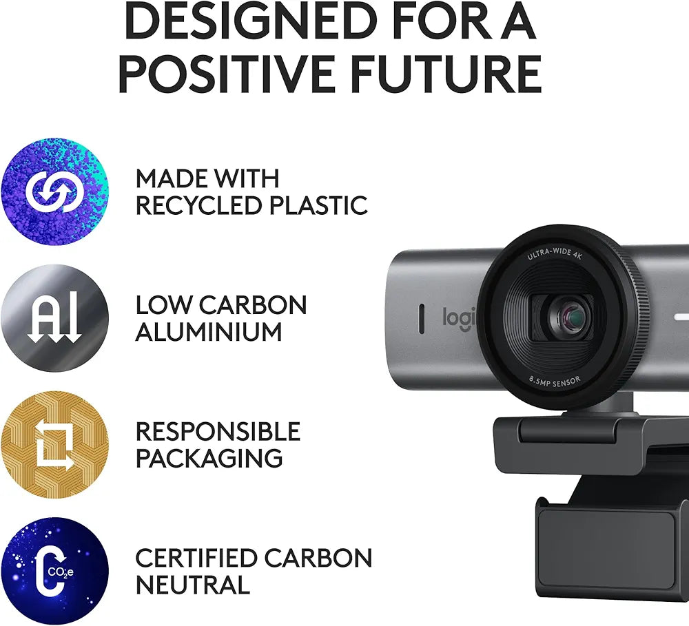 Logitech MX Brio 705 for Business 4K Webcam with Auto Light Correction, Ultra HD, Auto-Framing, Show Mode, USB-C, Works with Microsoft Teams, Zoom, Google Meet - Graphite