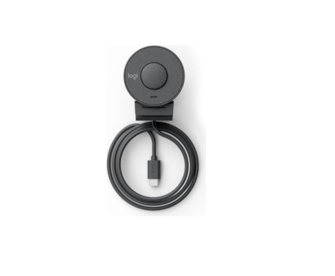 Logitech BRIO 305 Full HD Webcam, Auto Light Correction, Noise-Reducing Mic, Fixed Focus, Integrated Privacy Shutter, USB-C Connectivity, Graphite | 960-001469