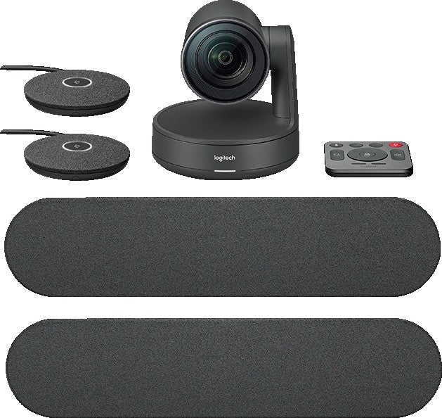 Logitech Rally Plus Video Conferencing Kit, With 2x Rally Speakers, 2x Microphone, Up to 3840 x 2160 Resolution, SuperSpeed USB 3.0 Interface Type, Black | 960-001242 / 960-001224
