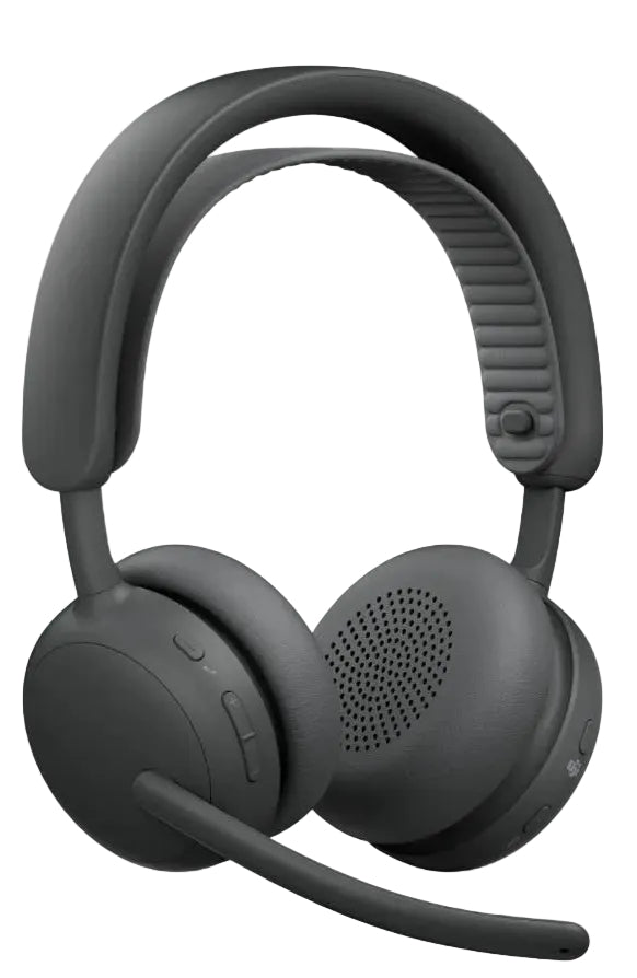 Logitech Zone Wireless 2 ES for Business Headphones, 40mm Driver Size, 2 Noise-Canceling Mics with AI Algorithms & Mic EQ, Teams Version, with Receiver, Graphite | 981-001586