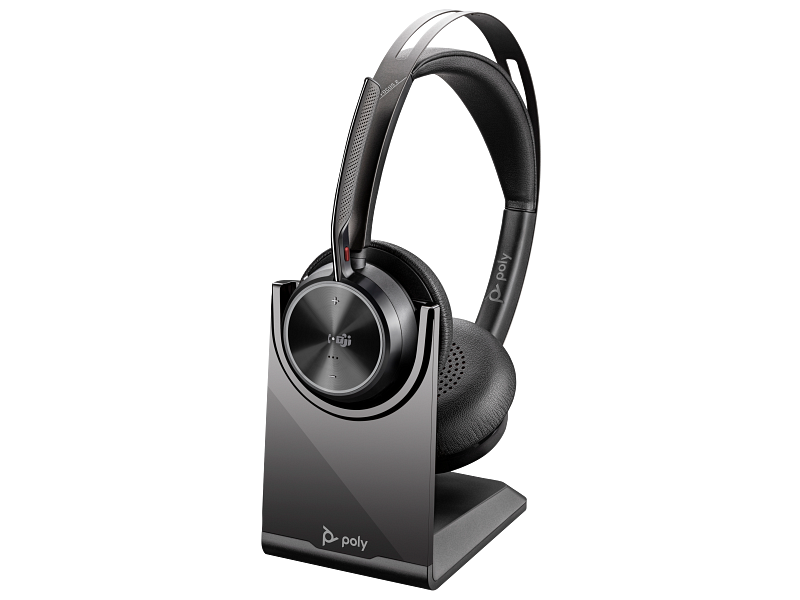 Poly Voyager Focus 2 Microsoft Teams Certified USB-C-C Headset +USB-C/A Adapter +Charging Stand | 9T9J6AA