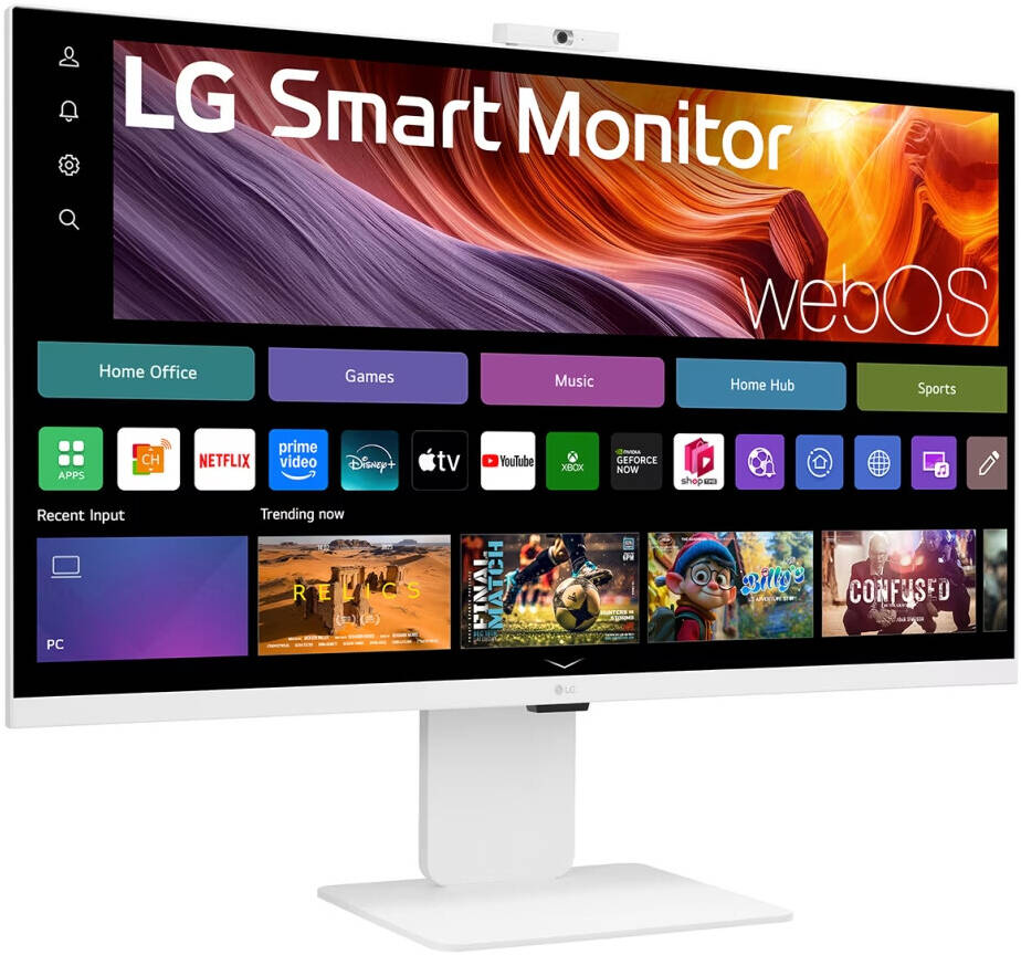 LG 32U850SA-W Smart Monitor, 32" IPS Display, 4K UHD Resolution, 60Hz Refresh Rate, 5ms (GtG) Response Time, Built-in Camera, HDR10, Flicker Safe, Auto Brightness, webOS, White | 32U850SA-W.AMA
