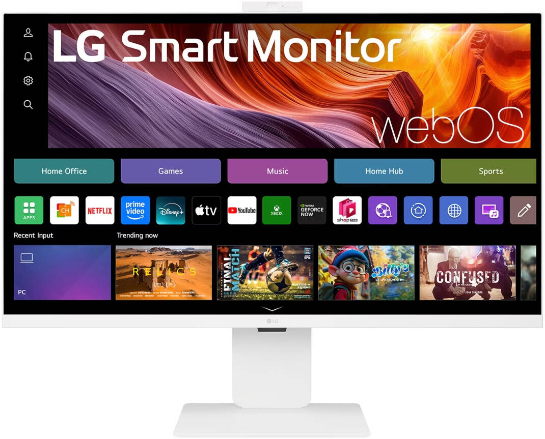 LG 32U850SA-W Smart Monitor, 32" IPS Display, 4K UHD Resolution, 60Hz Refresh Rate, 5ms (GtG) Response Time, Built-in Camera, HDR10, Flicker Safe, Auto Brightness, webOS, White | 32U850SA-W.AMA