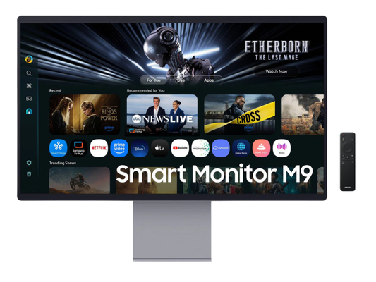 SAMSUNG M9 M90SF Smart Monitor, 32" OLED Display, 4K Resolution, 165Hz Refresh Rate, 0.03ms(GTG) Response Time, FreeSync Premium Pro, Auto Source Switch+, Tizen OS, Eclipse Silver | LS32FM902SMXUE