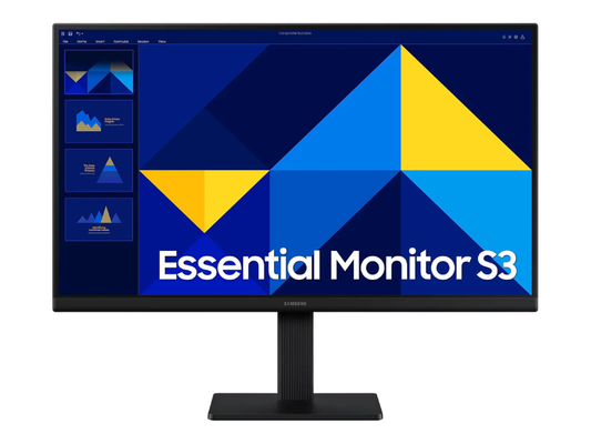 SAMSUNG S3 S30GD Essential Monitor, 22" IPS Display, FHD Resolution, 100Hz Refresh Rate, 5ms (GtG) Response Time, Flicker-Free Technology, 16.7m Color Support, Black | LS22D300GAMXUE