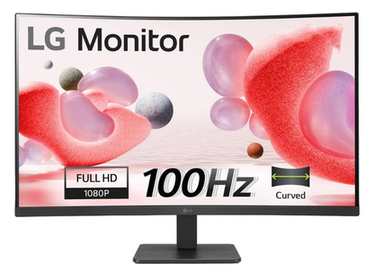 LG 32MR50C Curved Monitor, 32" VA Display, FHD Resolution, 100Hz Refresh Rate, 5ms (GtG) Response Time, AMD FreeSync Technology, 1500R Curvature, 16.7m Color Display, Black | 32MR50C-B