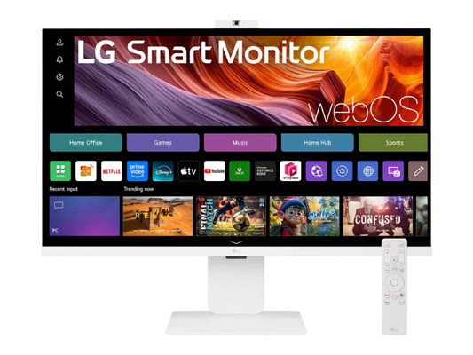 LG 32U850SA-W Smart Monitor, 32" IPS Display, 4K UHD Resolution, 60Hz Refresh Rate, 5ms (GtG) Response Time, Built-in Camera, HDR10, Flicker Safe, Auto Brightness, webOS, White | 32U850SA-W.AMA
