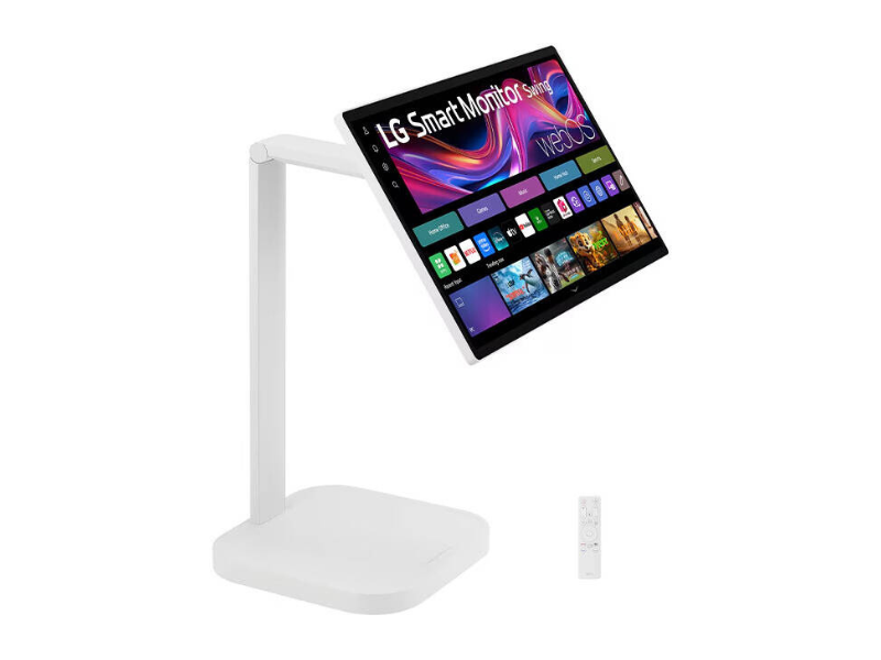 LG Smart Monitor Swing, 32" IPS Display, 4K UHD Resolution, 60Hz Refresh Rate, 5ms (GtG) Response Time, AirPlay 2, Screen Share, Bluetooth, WebOS, White | 32U889SA-W