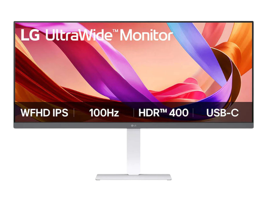 LG UltraWide Monitor, 34" IPS Display, WFHD Resolution, 100Hz Refresh Rate, 5ms (GtG @ Faster) Response Time, Anti-Glare Surface Treatment, 16.7m Color Display, White | 34U530A-W
