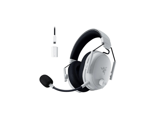 Razer BlackShark V3 Pro Wireless ANC Gaming Headset for PC: Full Band Mic - 50mm Drivers - 2.4 GHz, Bluetooth, USB, 3.5mm - Works with Mac, PS5, Nintendo Switch, Smartphone - 70 Hr Battery - White