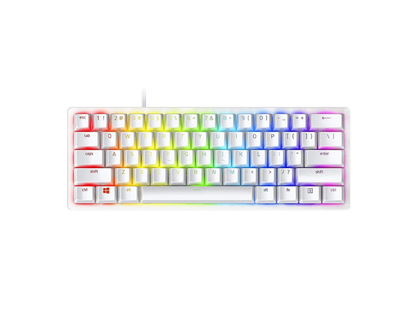 Razer Huntsman Mini Clicky Optical Switches, 60% Gaming Keyboard, Chroma Rgb Lighting, Pbt Keycaps, Onboard Memory - Mercury White