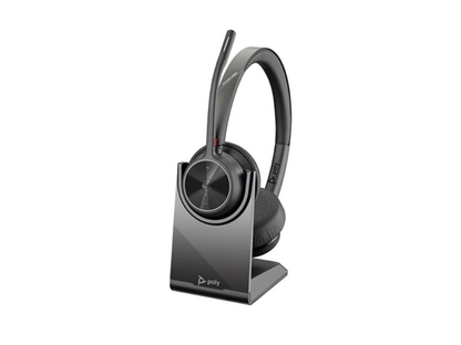 HP Poly Voyager 4320 Microsoft Teams Certified Headset, BT700 Dongle, Charging Stand, Flexible Boom Mic, On-Ear Controls, Up to 24 Hours Talk Time | 77Z00AA
