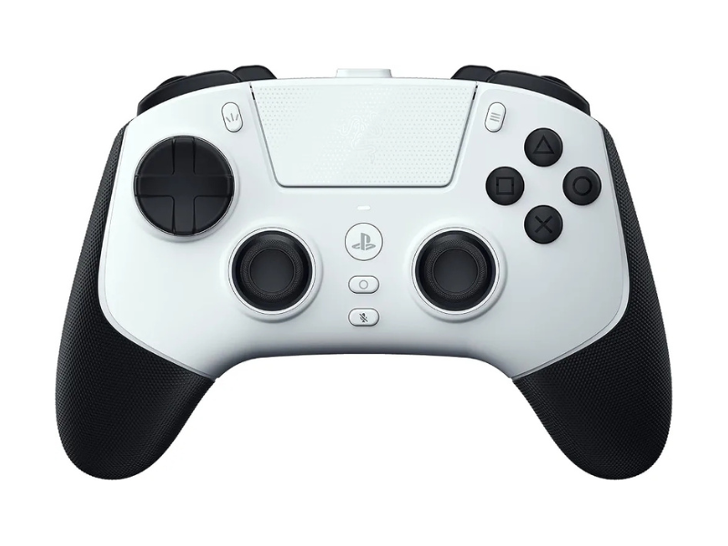 Razer Raiju V3 Pro Wireless Esports Controller for PlayStation 5 & PC: 4 Removable Mouse Click Back Buttons & 2 Claw Grip Bumpers, Symmetrical TMR Thumbsticks, Razer Pro HyperTriggers - White