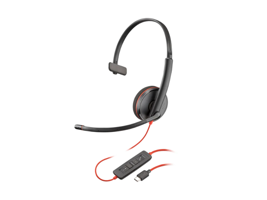 HP Poly Blackwire 3210 Monaural USB-C Headset +USB-C/A Adapter (Bulk) | 8X214A6