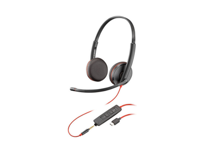 HP Poly Blackwire 8225 Premium Wired Stereo Headset, USB-C with USB-A | 8X223A