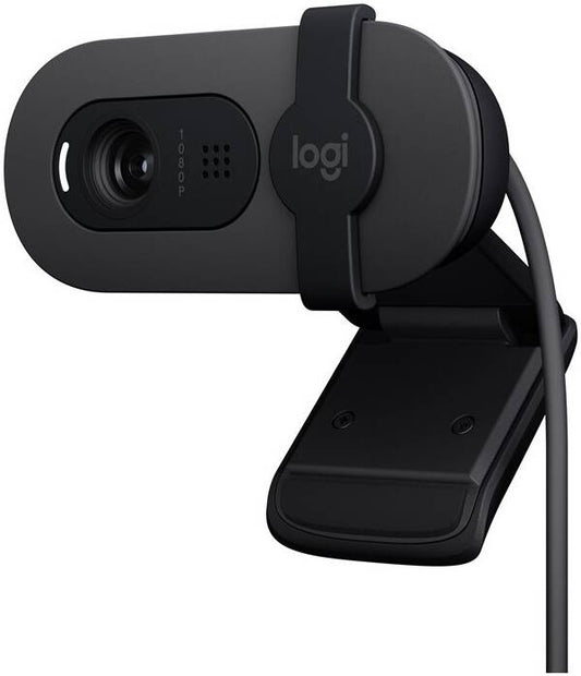 Logitech Brio 105 Full HD 1080p Business Webcam with Auto-Light Balance, Graphite | 960-001592 / 960-001579