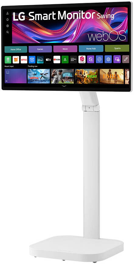 LG Smart Monitor Swing, 32" IPS Display, 4K UHD Resolution, 60Hz Refresh Rate, 5ms (GtG) Response Time, AirPlay 2, Screen Share, Bluetooth, WebOS, White | 32U889SA-W