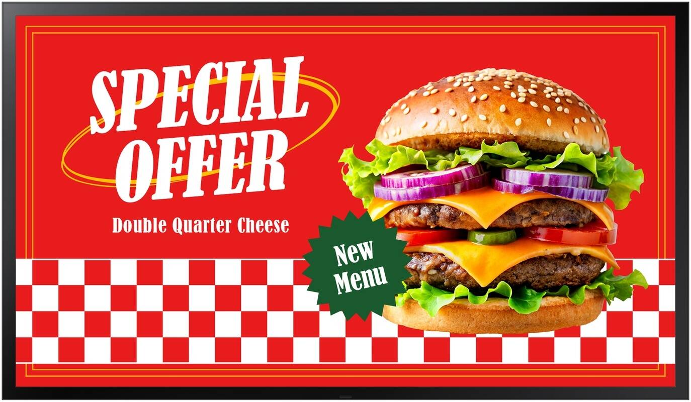 SAMSUNG OHD Series Digital Signage Display, 55" VA Display, FHD Resolution, 6ms Response Time, 24/7 Operation Time, 2nd Glass Installable Structure, Slate Black | LH55OHDSBGBXGO