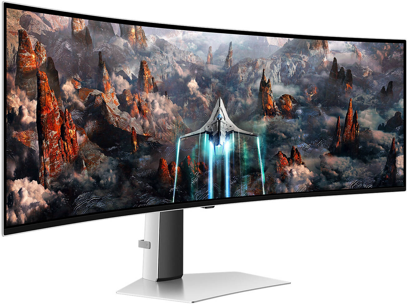 SAMSUNG Odyssey G9 G93SC Gaming Curved Monitor, 49" Dual 2K OLED Display, 240Hz Refresh Rate, 0.03ms (GtG) Response Time, FreeSync Premium Pro & G-Sync Compatible, White | LS49CG934SMXUE