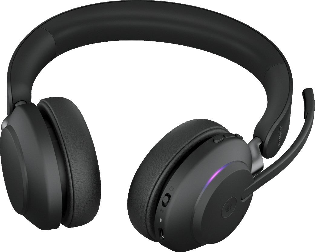 Jabra Evolve2 65, Link 380a MS Stereo, Noise Cancelling, Microsoft Teams Certified, Headphones With Long-Lasting Battery, Black | 26599-999-999