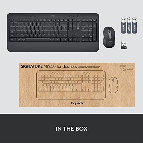 Logitech Signature MK650 Combo for Business, Wireless Mouse and Keyboard, Logi Bolt, Bluetooth, SmartWheel, Globally Certified, Windows/Mac/Chrome/Linux - Graphite|B09ZTWFL8Z