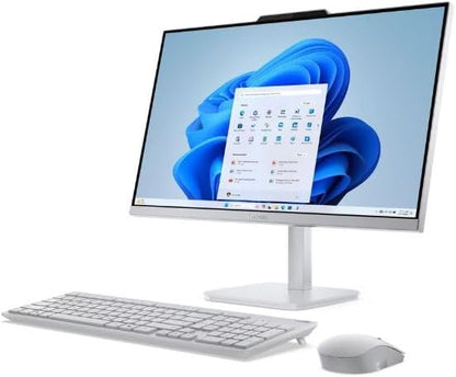 Lenovo AIO A100 All-in-One Desktop – 23.8″ FHD IPS Display, Intel i3-N305, 16GB DDR4, 512GB SSD, Wi-Fi 6, Windows 11 Pro, Wireless Keyboard & Mouse, 1 Year Lenovo Warranty (Cloud Grey))