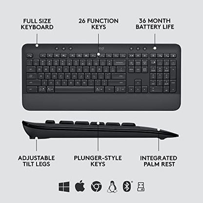 Logitech Signature MK650 Combo for Business, Wireless Mouse and Keyboard, Logi Bolt, Bluetooth, SmartWheel, Globally Certified, Windows/Mac/Chrome/Linux - Graphite|B09ZTWFL8Z