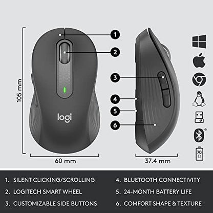 Logitech Signature MK650 Combo for Business, Wireless Mouse and Keyboard, Logi Bolt, Bluetooth, SmartWheel, Globally Certified, Windows/Mac/Chrome/Linux - Graphite|B09ZTWFL8Z