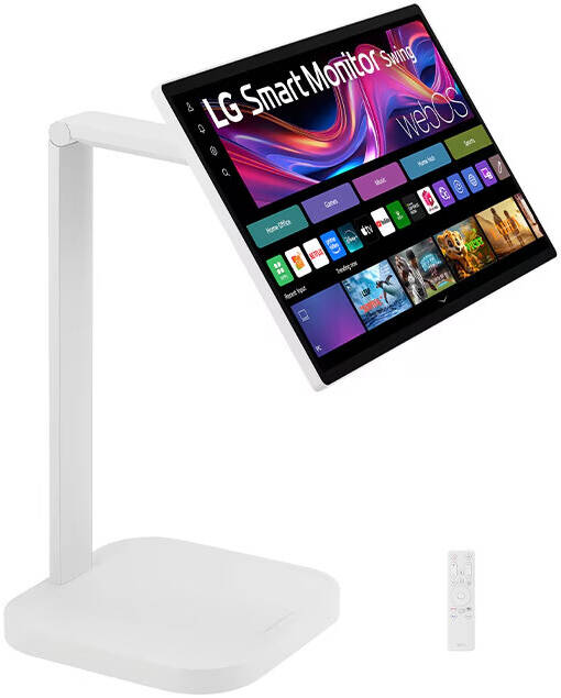 LG Smart Monitor Swing, 32" IPS Display, 4K UHD Resolution, 60Hz Refresh Rate, 5ms (GtG) Response Time, AirPlay 2, Screen Share, Bluetooth, WebOS, White | 32U889SA-W
