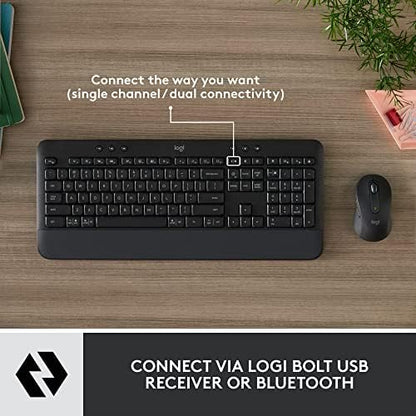 Logitech Signature MK650 Combo for Business, Wireless Mouse and Keyboard, Logi Bolt, Bluetooth, SmartWheel, Globally Certified, Windows/Mac/Chrome/Linux - Graphite|B09ZTWFL8Z