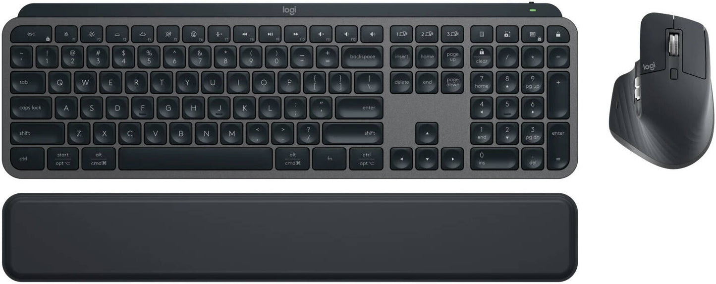 Logitech MX Keys Combo for Business Gen 2, Full-Size 108 Keys, Perfect Stroke Scissor Typing, 8000 DPI, Darkfield Sensor, MagSpeed, English-Arabic Layout, Wireless Connectivity, Graphite | 920-010934