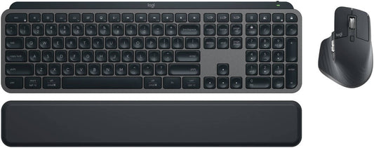 Logitech MX Keys Combo for Business Gen 2, Full-Size 108 Keys, Perfect Stroke Scissor Typing, 8000 DPI, Darkfield Sensor, MagSpeed, English-Arabic Layout, Wireless Connectivity, Graphite | 920-010934