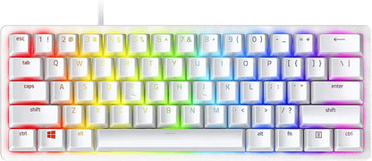 Razer Huntsman Mini Clicky Optical Switches, 60% Gaming Keyboard, Chroma Rgb Lighting, Pbt Keycaps, Onboard Memory - Mercury White