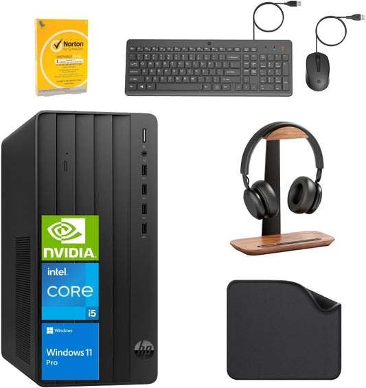 HP Desktop 290 G9 – Core i5 (13th Gen), 16GB RAM, 512GB SSD, NVIDIA 4GB Graphics, Windows 11 Pro, Includes Keyboard, Mouse, Mouse Pad & Norton Antivirus