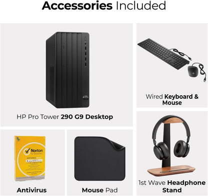 HP Desktop 290 G9 – Core i5 (13th Gen), 16GB RAM, 512GB SSD, NVIDIA 4GB Graphics, Windows 11 Pro, Includes Keyboard, Mouse, Mouse Pad & Norton Antivirus