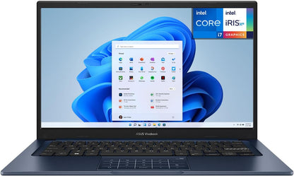ASUS  Vivobook 14 14" FHD Laptop, Intel Core i7-1355U, 1.7GHz, 12GB RAM, 512GB SSD, Windows 11 Home, Intel UHD Graphics, Wi-Fi5, Bluetooth, Quiet Blue, X1404VA-I712512