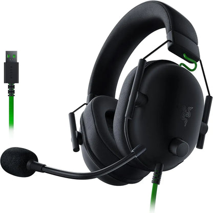 Razer BlackShark V2 X USB Wired Esports Gaming Headset: 7.1 Surround Sound, 50mm Drivers, 240g Lightweight Build, Noise Cancelling Mic, for PC, PS4, PS5, Xbox Series - Black