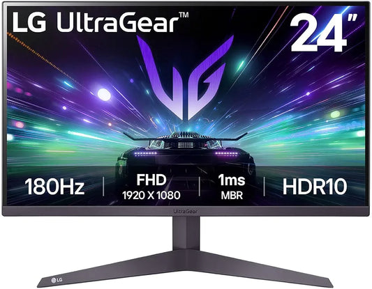 LG 24GS50F-B 24-inch FHD  UltraGear Gaming monitor with 180Hz, 1ms MBR, HDR10, AMD FreeSync, HDMI, DisplayPort, 3-Side Virtually Borderless Design, Black