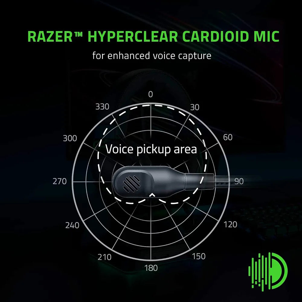 Razer BlackShark V2 X USB Wired Esports Gaming Headset: 7.1 Surround Sound, 50mm Drivers, 240g Lightweight Build, Noise Cancelling Mic, for PC, PS4, PS5, Xbox Series - Black