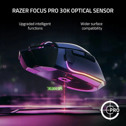Razer Basilisk V3 Pro Customizable Wireless Gaming Mouse - Fast Optical Switches Gen-3, HyperScroll Tilt Wheel, Chroma RGB, 11 Programmable Buttons, Focus Pro 30K Optical Sensor - Classic Black