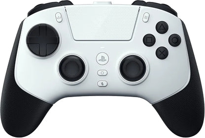 Razer Raiju V3 Pro Wireless Esports Controller for PlayStation 5 & PC: 4 Removable Mouse Click Back Buttons & 2 Claw Grip Bumpers, Symmetrical TMR Thumbsticks, Razer Pro HyperTriggers - White