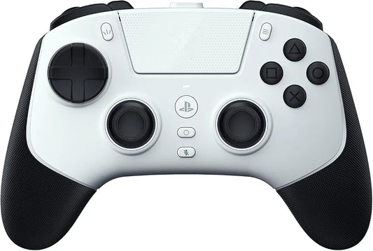 Razer Raiju V3 Pro Wireless Esports Controller for PlayStation 5 & PC: 4 Removable Mouse Click Back Buttons & 2 Claw Grip Bumpers, Symmetrical TMR Thumbsticks, Razer Pro HyperTriggers - White