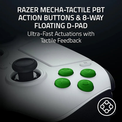 Razer Raiju V3 Pro Wireless Esports Controller for PlayStation 5 & PC: 4 Removable Mouse Click Back Buttons & 2 Claw Grip Bumpers, Symmetrical TMR Thumbsticks, Razer Pro HyperTriggers - White